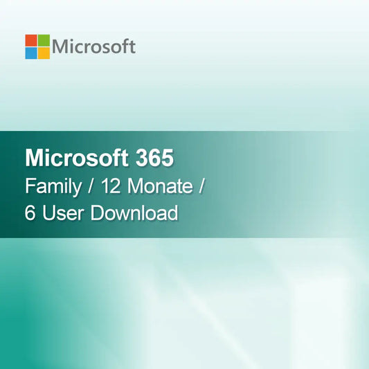Microsoft 365 Family / 12 miesięcy / 6 użytkowników do pobrania
